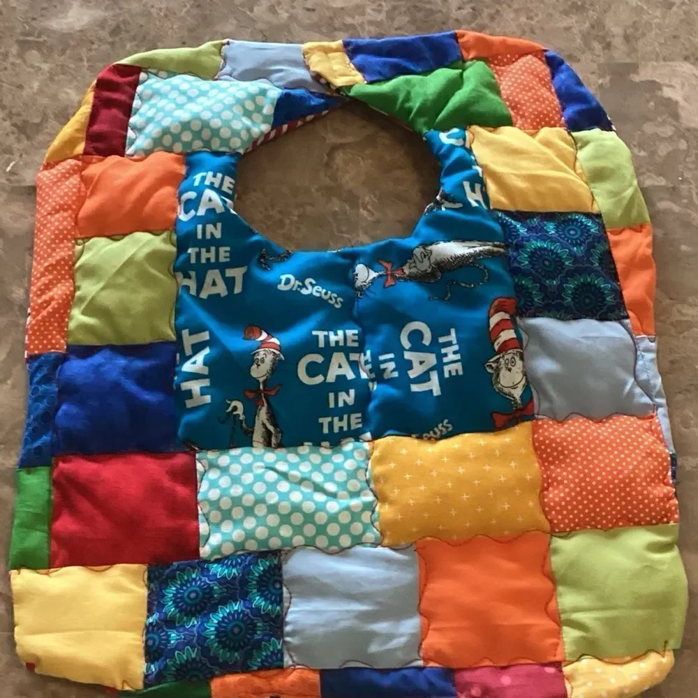 NWT. Hand Crafted Reversible Quilted Baby Bib